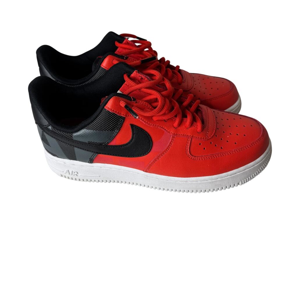 Nike Air Force 1 Low Mens 8.5 Habanero Red Black White Sneakers Tennis Shoes - Picture 3 of 11
